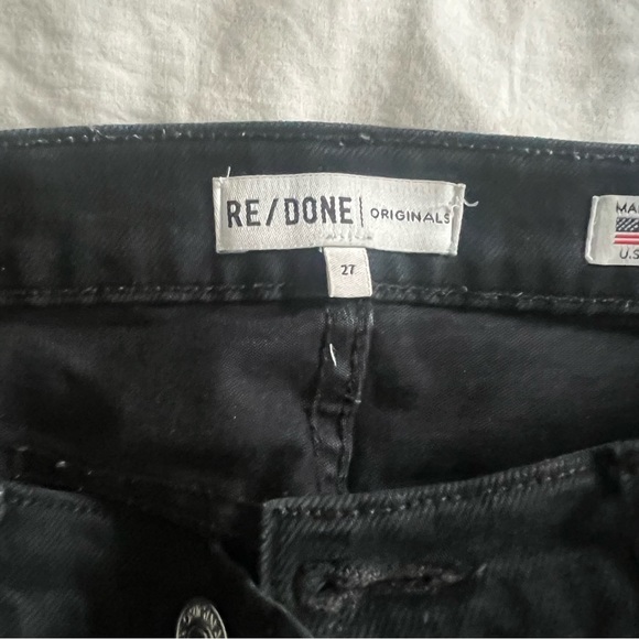 Re/Done black stovepipe cropped ankle jeans - Picture 4 of 4